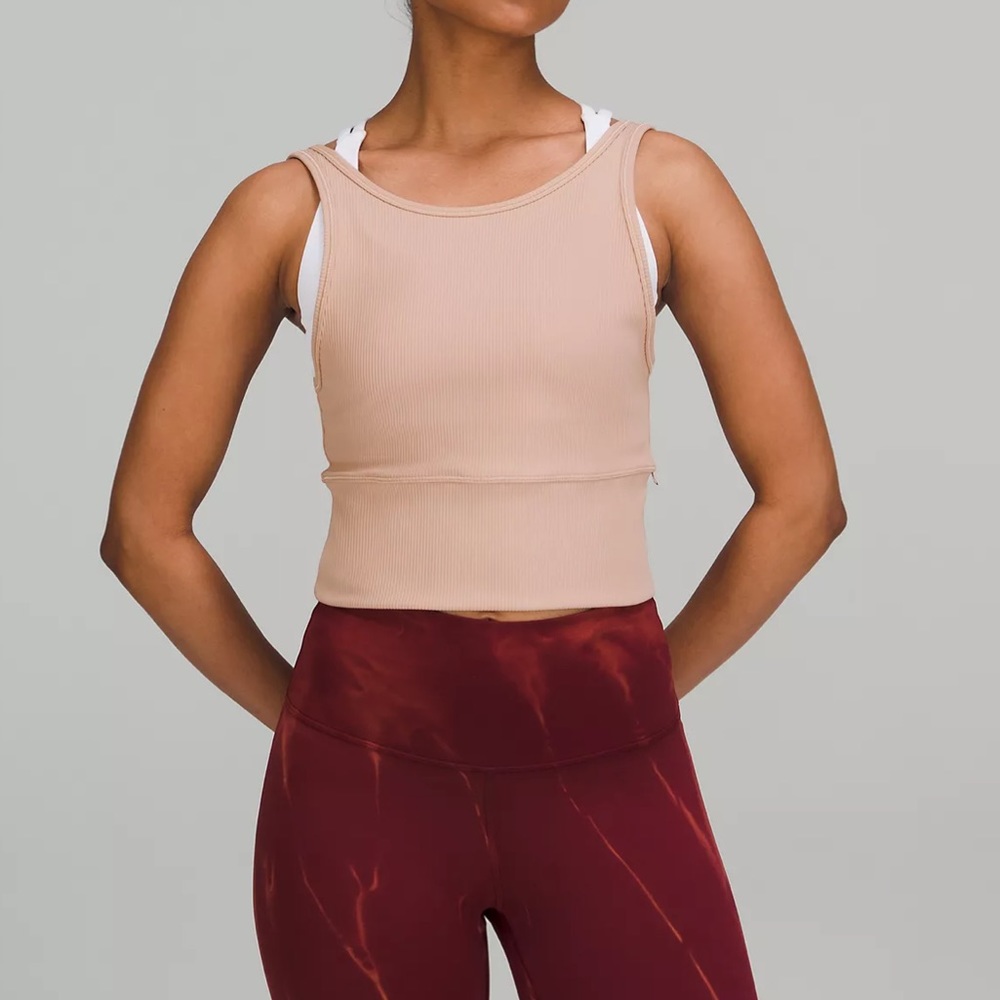 BLACK LULULEMON POWER PIVOT RIBBED TANK IN BLACK SIZE 4 UNWORN W/O TAGS